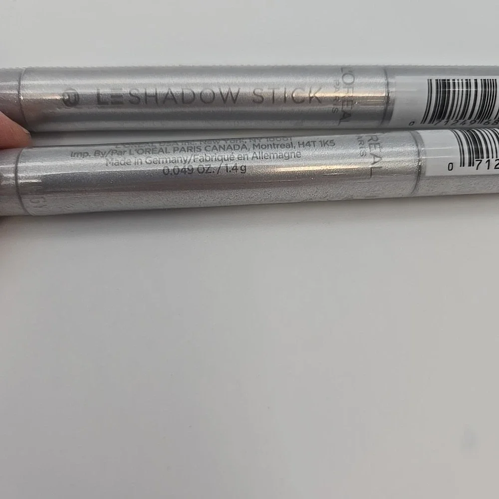 L'Oreal LeShadow Stick Eyeshadow #100 Ice Sparkle 2 Pack Cream Blendable‎ NEW